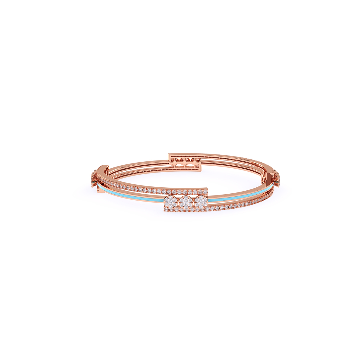 Amazing Round Diamond Bangle Bracelet